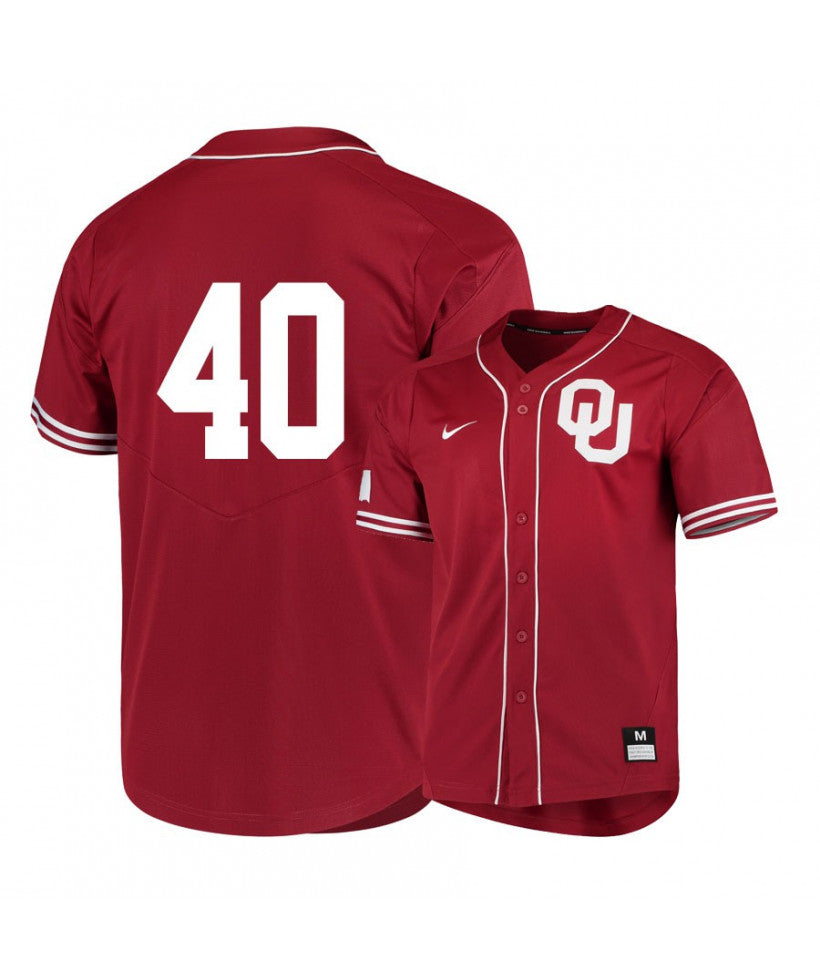 Oklahoma Sooners 40 Brady Lindsly Red Elite College Baseball Jersey