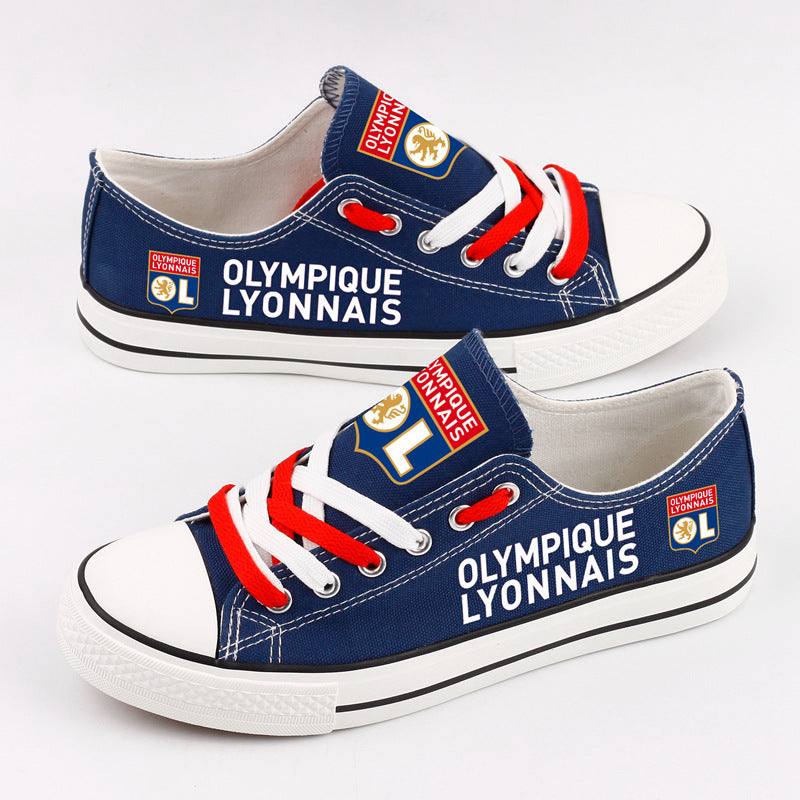 Olympique lyonnais Low Top Canvas Sport Sneakers Shoes For Men Women Fans