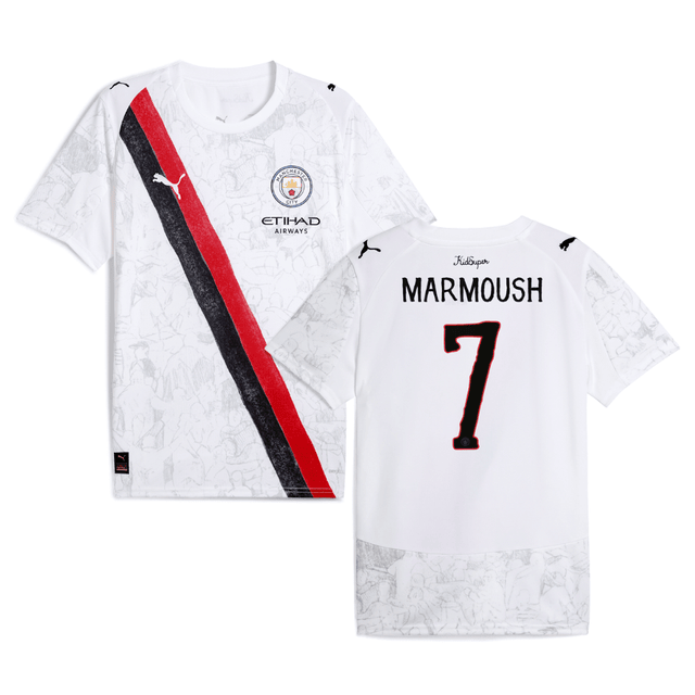 Omar Marmoush 7 Manchester City 2025-26 Match Jersey – White