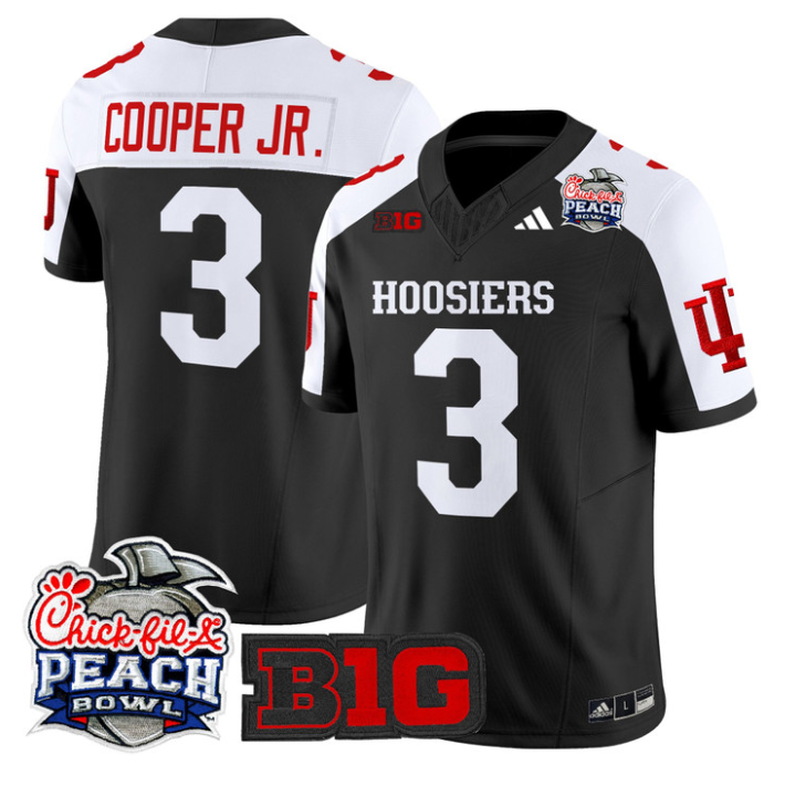 Omar Cooper Jr Jersey #3 Indiana Hoosiers 2026 Peach Bowl Patch Stitched