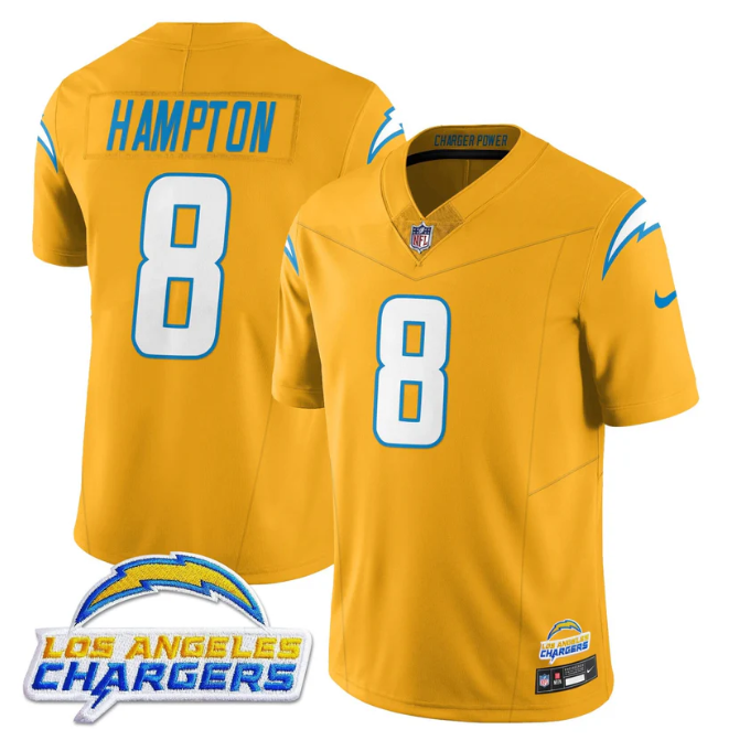 Omarion Hampton Jersey #8 Alternate 2025 Vapor Limited All Stitched Yellow