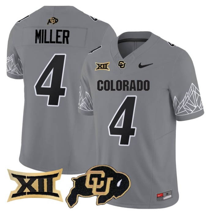 Omarion Miller Jersey #4 Colorado Buffaloes 2025 Limited V2 Stitched Gray
