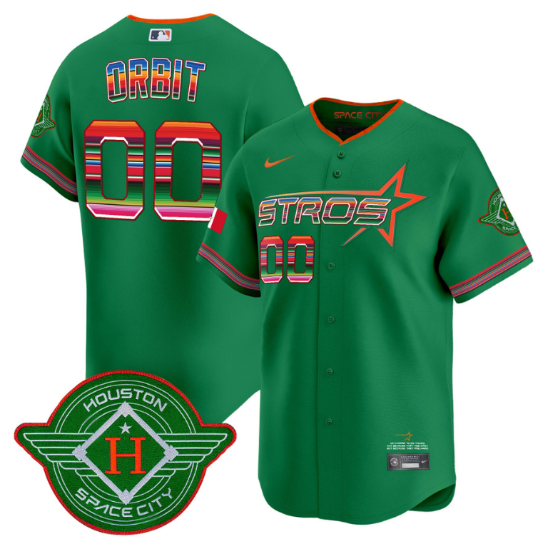 Orbit Jersey #00 Astros 2025 City Connect Mexico Vapor Premier Limited Stitched Green