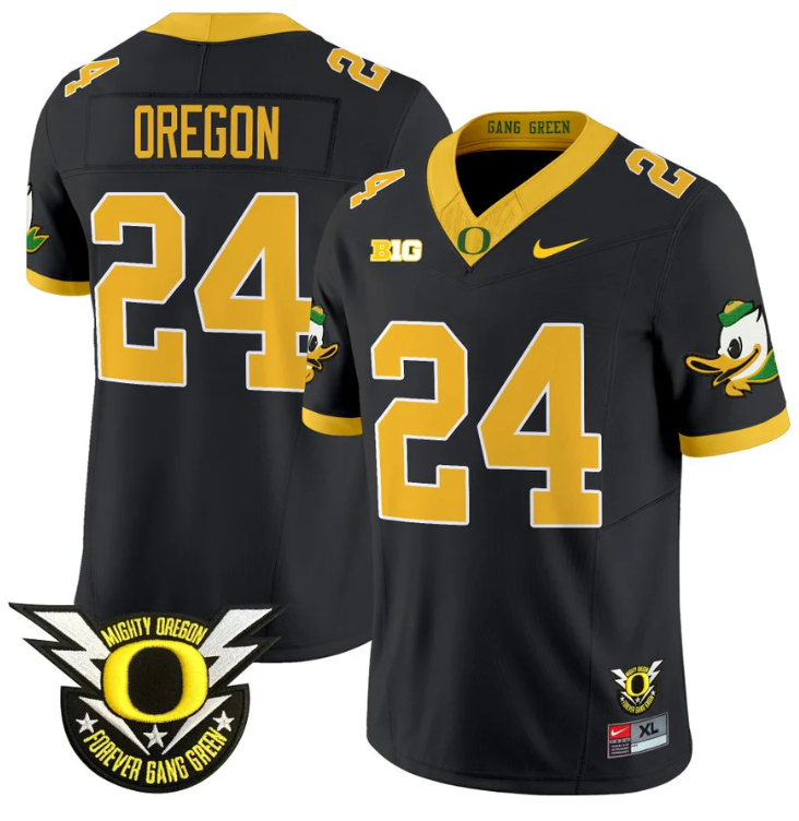 Oregon Jersey #24 Oregon Duck Forever Gang Green Football Black