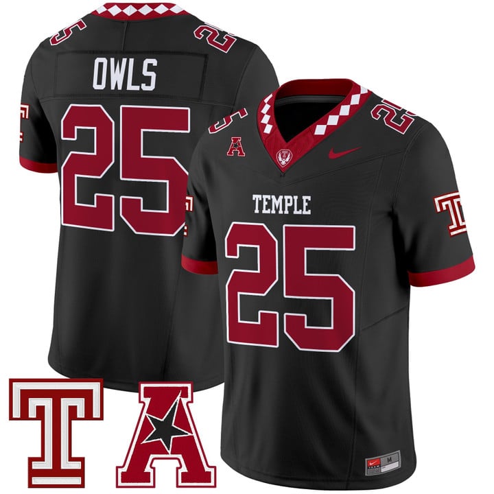 Owls Jersey #25 Temple Owls 2025 Vapor Limited Stitched