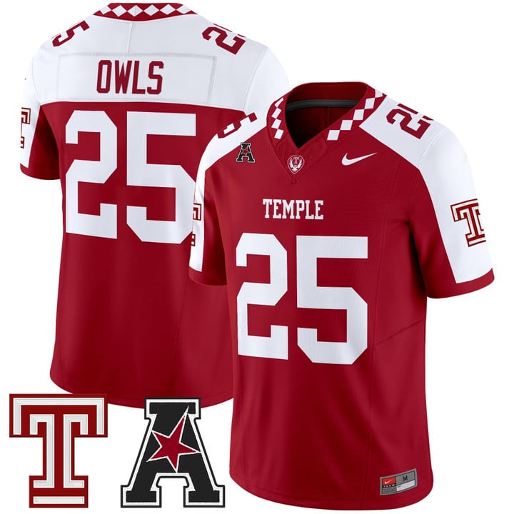 Owls Jersey #25 Temple Owls 2025 Vapor Limited Stitched