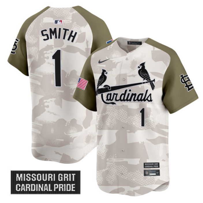 Ozzie Smith Jersey #1 St. Louis Cardinals 2025 Armed Forces Day Vapor Stitched Alternate