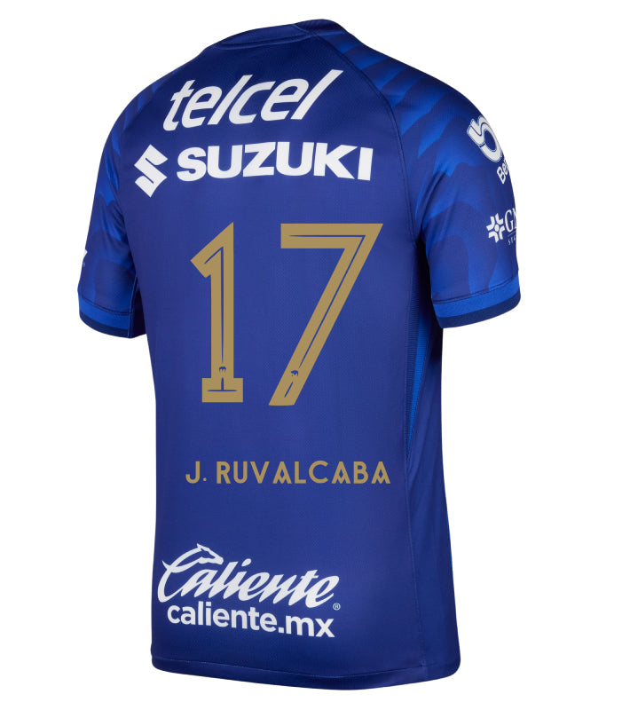 Pumas UNAM 2025-26 J. RUVALCABA 17 Away Jersey – Azul Marino