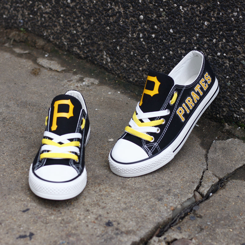 Pittsburgh Pirates Limited Print MLB Baseball Fans Low Top Canvas Shoes Sport Sneakers T-DJ137H