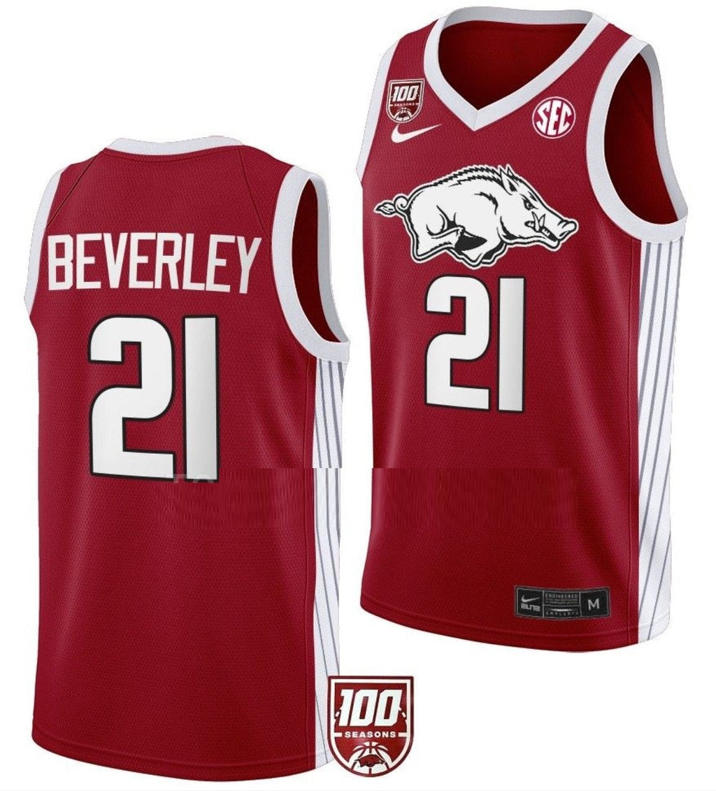 Patrick Beverley Jersey Arkansas Razorbacks College Basketball 100 Season #21