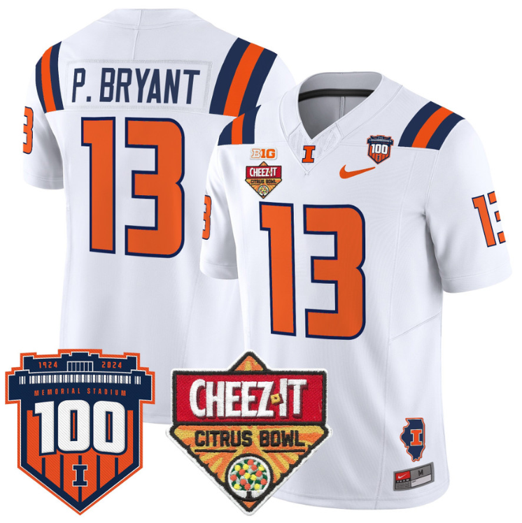 Pat Bryant Jersey #13 Illinois Fighting 2025 Cheez-It Citrus Bowl White