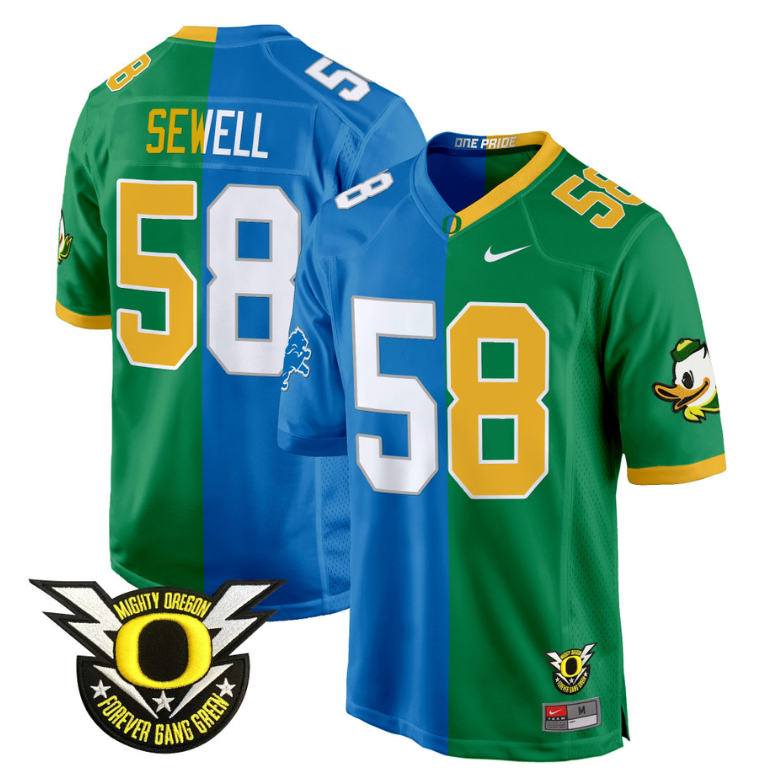 Penei Sewell Jersey #58 Oregon Ducks Split Game College Football Stitched