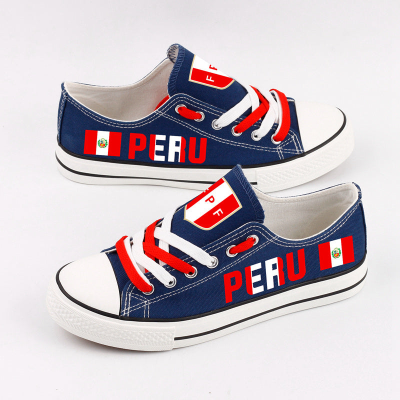 PERU Low Top Canvas Sport Sneakers Shoes For Men Women Fans