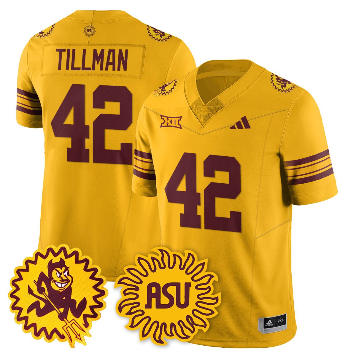 Pat Tillman Jersey #42 Arizona State Sun Devils 1975 Throwback Stitched Gold