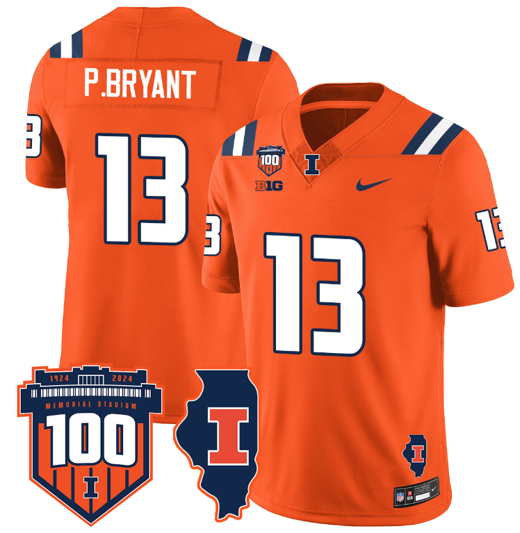 Pat Bryant Jersey #13 Illinois Fighting Vapor Limited College Football Stitched Throwback