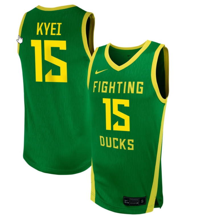 Phillipina Kyei Jersey #15 Oregon Ducks NIL Basketball Green