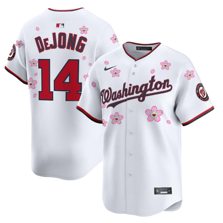 Paul DeJong Jersey #14 Washington Nationals Cherry Blossom Vapor Premier Limited Stitched White