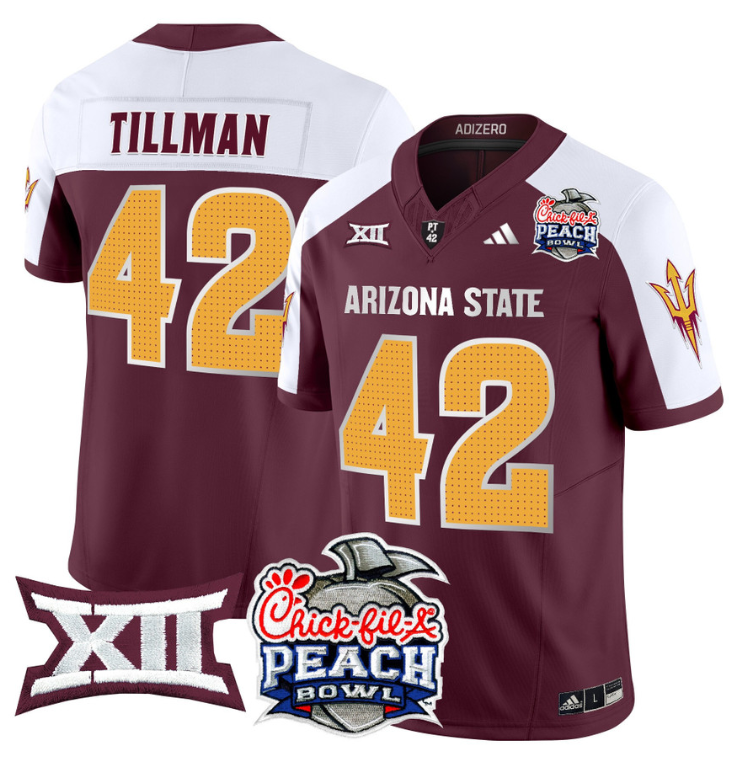 Pat Tillman Jersey #42 Arizona State Sun Devils 2025 Peach Bowl Maroon Alternate