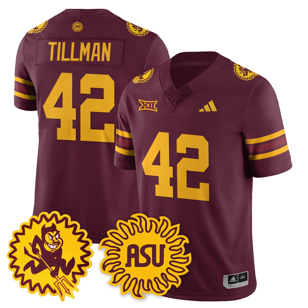 Pat Tillman Jersey #42 Arizona State Sun Devils 1975 Throwback Stitched Maroon