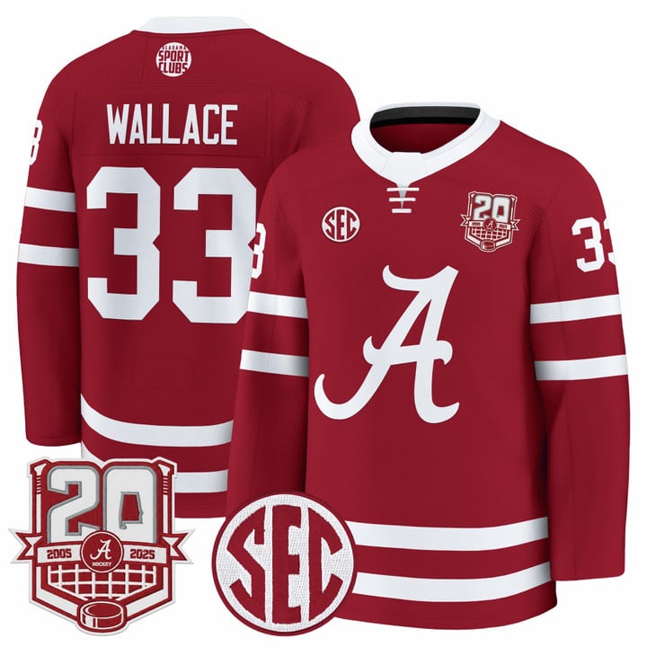 Parks Wallace Jersey #33  Alabama Crimson Tide 2025-26 Premium 20th Anniversary Patch Stitched