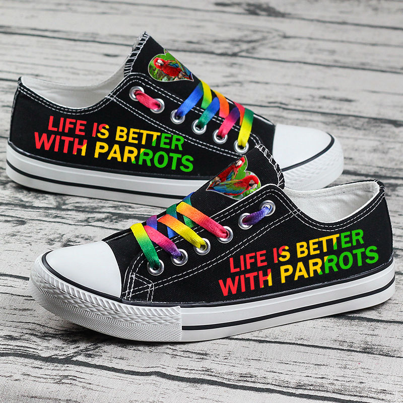 Parrot Canvas Sneakers Shoes For Men Women Fans