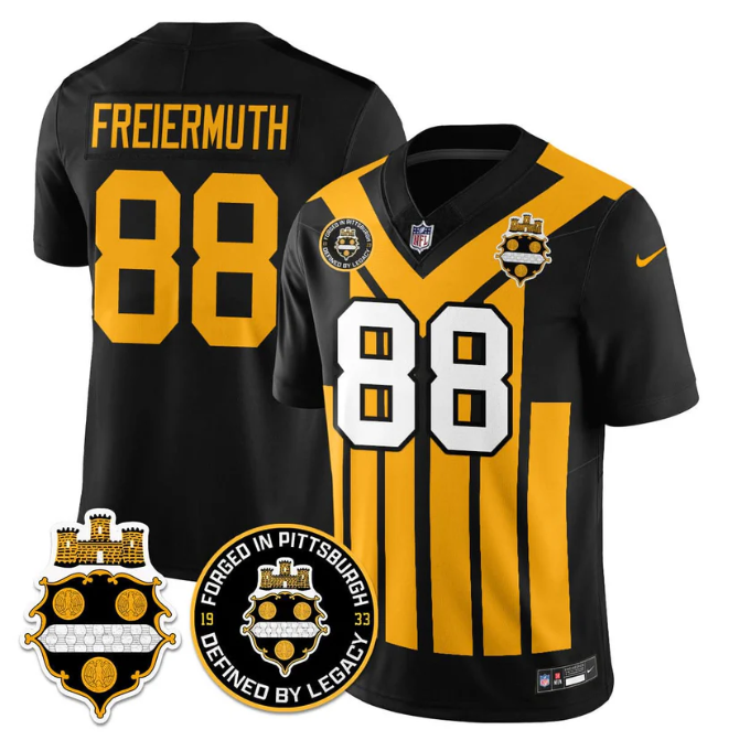 Pat Freiermuth Jersey #88 Alternate 1933 Throwback Limited All Stitched Black