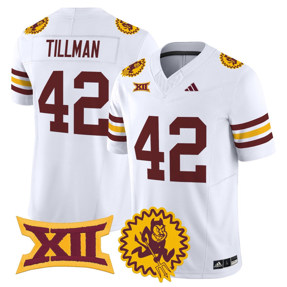 Pat Tillman Jersey #42 Arizona State Sun Devils 1975 Throwback Stitched White