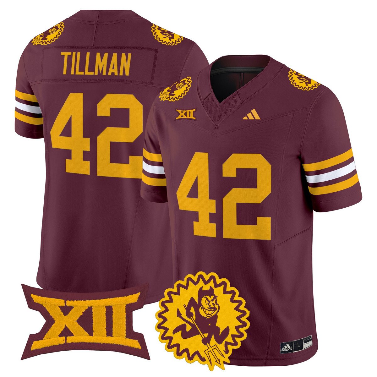 Pat Tillman Jersey #42 Arizona State Sun Devils 1975 Throwback Stitched Maroon