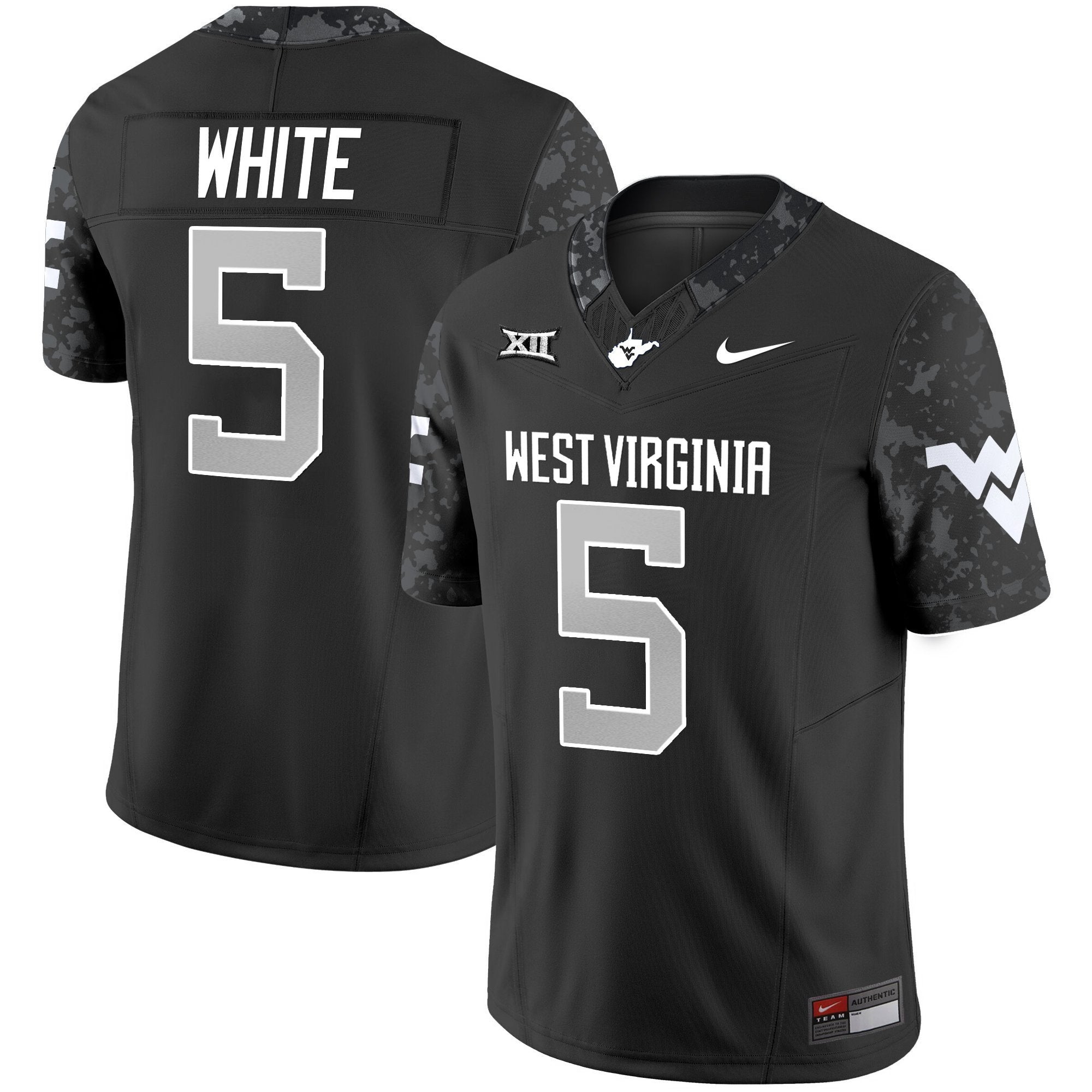 Pat White Jersey #5 West Virginia Mountaineers 2025 Stitched White