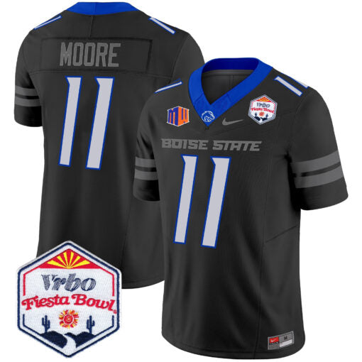 Kellen Moore Jersey #11 Boise State Broncos 2025 Fiesta Bowl Patch Vapor Black