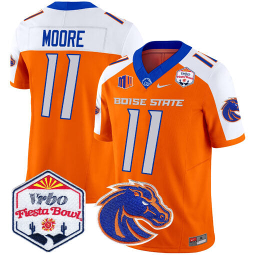 Kellen Moore Jersey #11 Boise State Broncos 2025 Fiesta Bowl Patch Vapor Orange