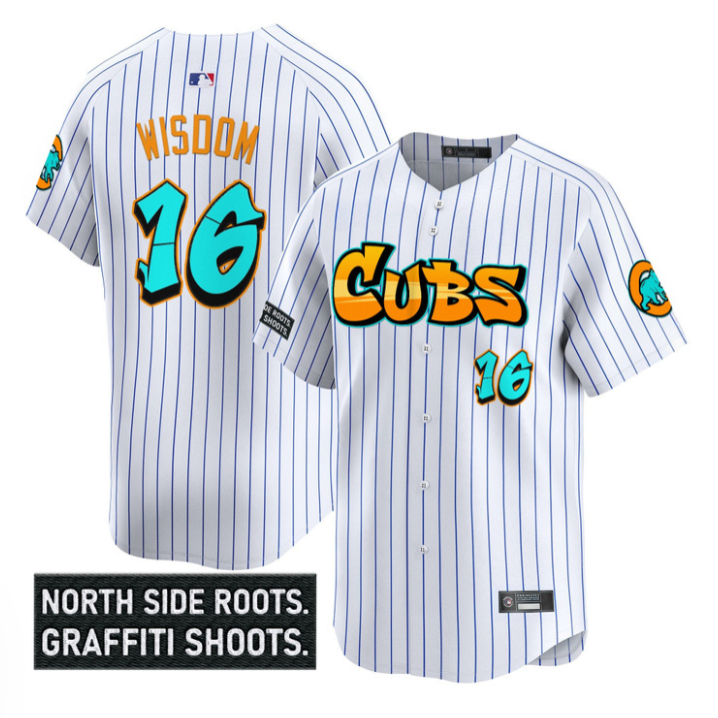 Patrick Wisdom Jersey #16 Chicago Cubs Graffiti North Side Edition White