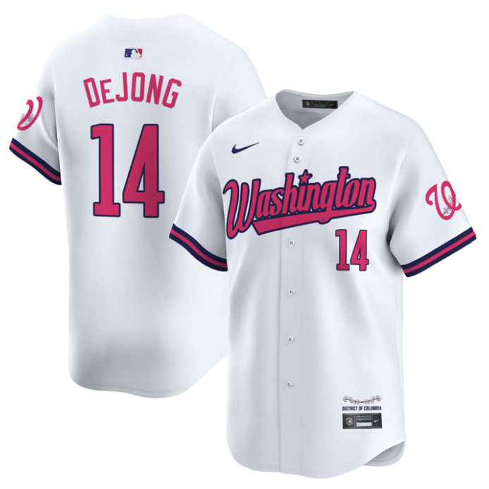 Paul DeJong Jersey #14 Washington Nationals Vapor Limited All Stitched White