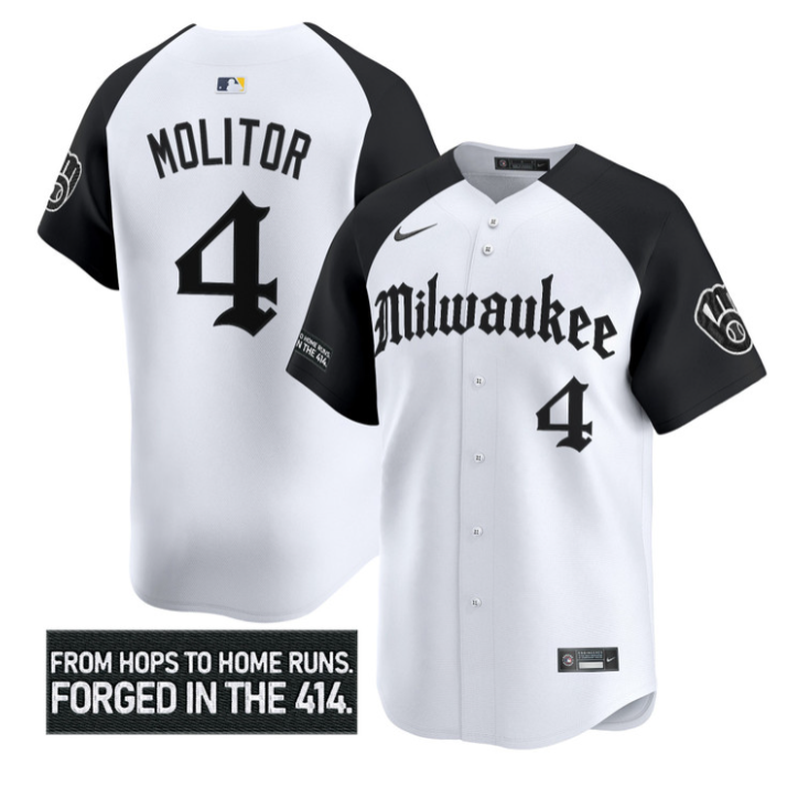 Paul Molitor Jersey #4 Milwaukee Brewers Gothic 414 Shadows Edition