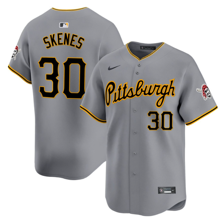 Paul Skenes Jersey #30 Pittsburgh Pirates Gray - All Stitched