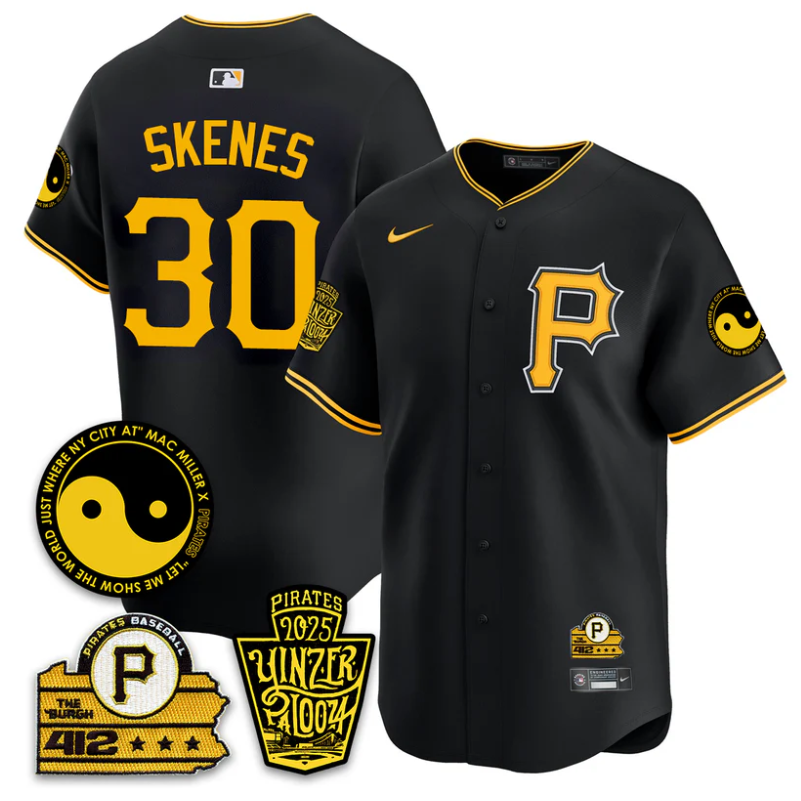 Paul Skenes Jersey #30 Pittsburgh Pirates Yinzerpalooza 2025 Black