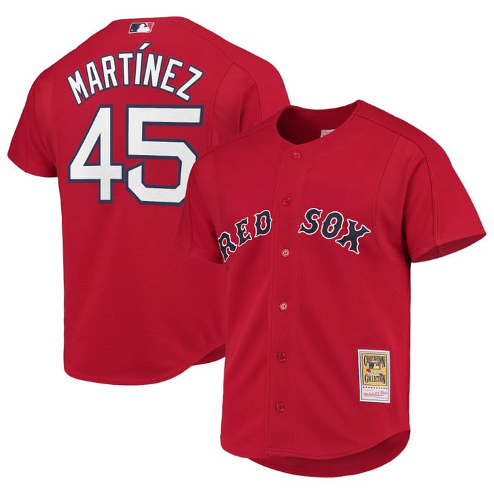 Pedro Martínez Jersey #45 Boston Red Sox Throwback Cooperstown Stitched Red