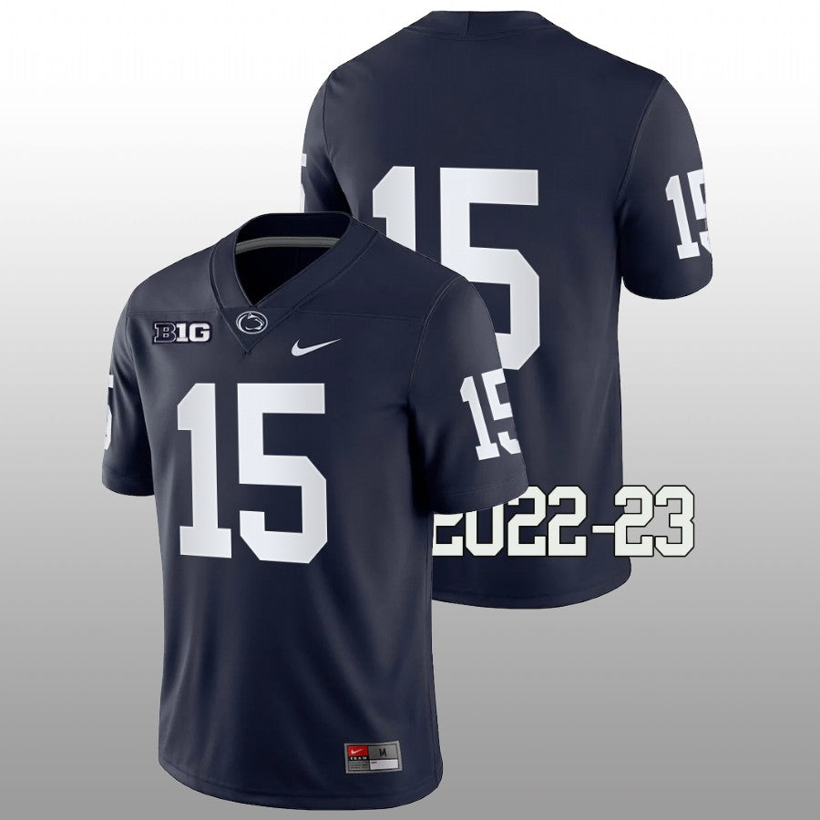 Penn State Drew Allar Jersey #15 College Football Game Navy No Name