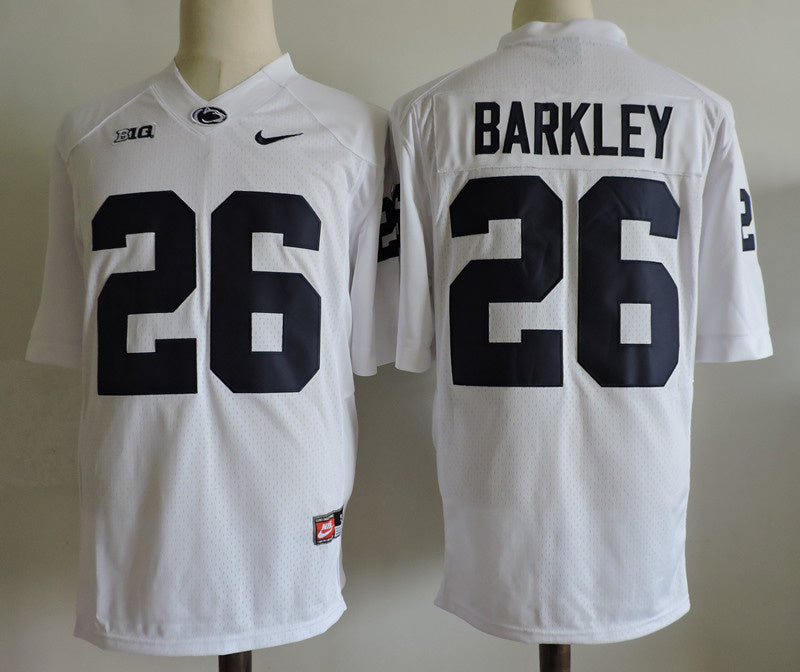 Penn State Nittany Lions #26 Saquon Barkley Football Jersey White