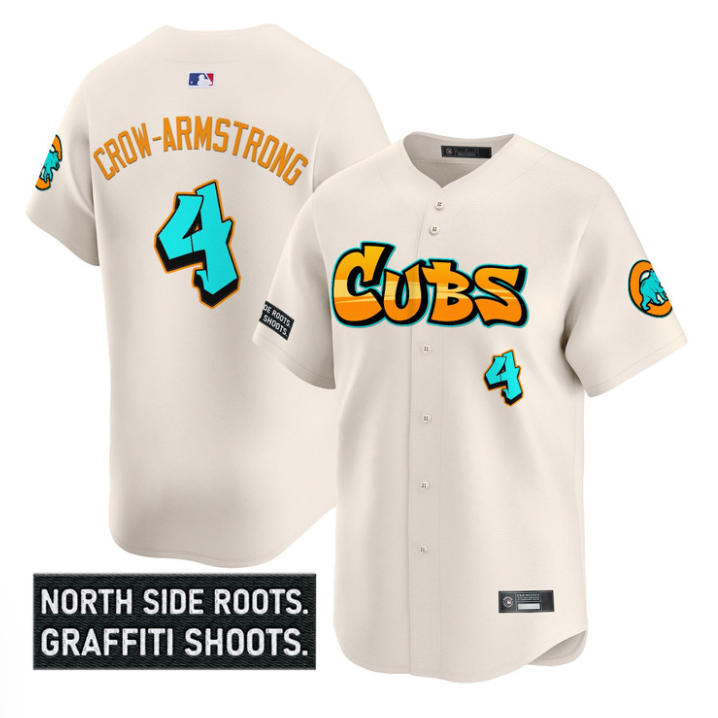 Pete Crow-Armstrong Jersey #4 Chicago Cubs Graffiti North Side Edition Cream