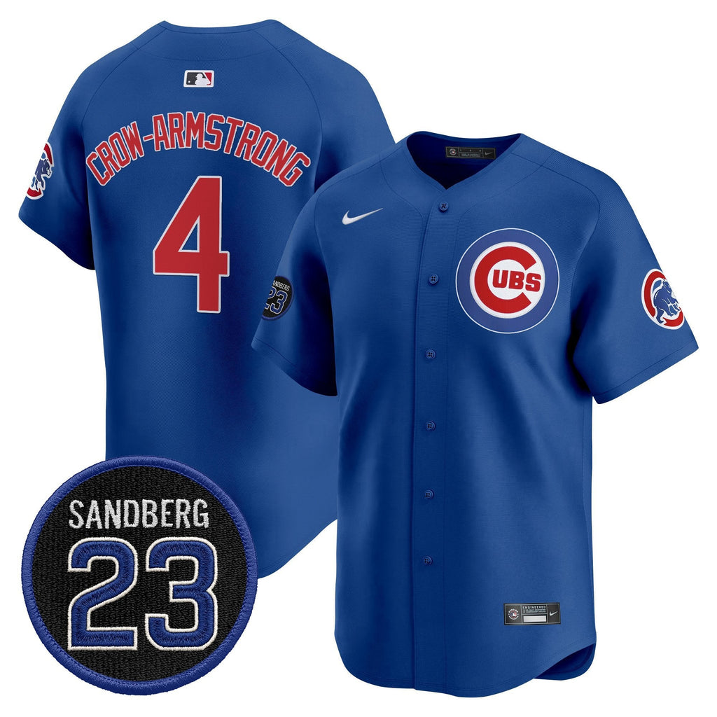 Pete Crow-Armstrong Jersey #4 Chicago Cubs Ryne Sandberg Tribute Royal