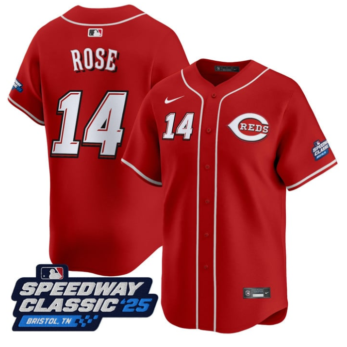 Pete Rose Jersey #14 Cincinnati Reds Speedway Classic Limited Stitched Red