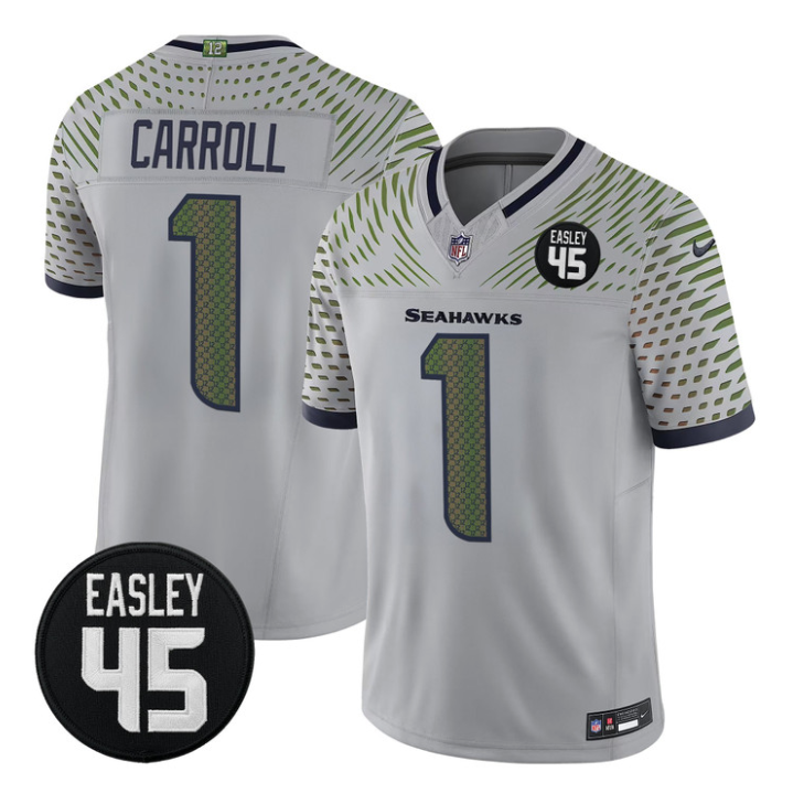 Pete Carroll Jersey #1 Kenny Easley Memorial Patch Limited Stitched