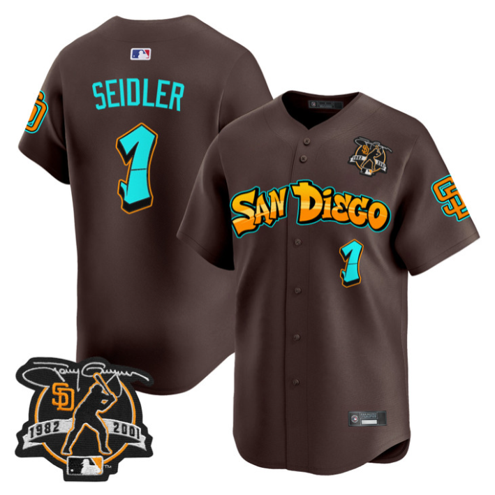 Peter Seidler Jersey #1 San Diego Padres Graffiti Barrio Edition Stitched Brown