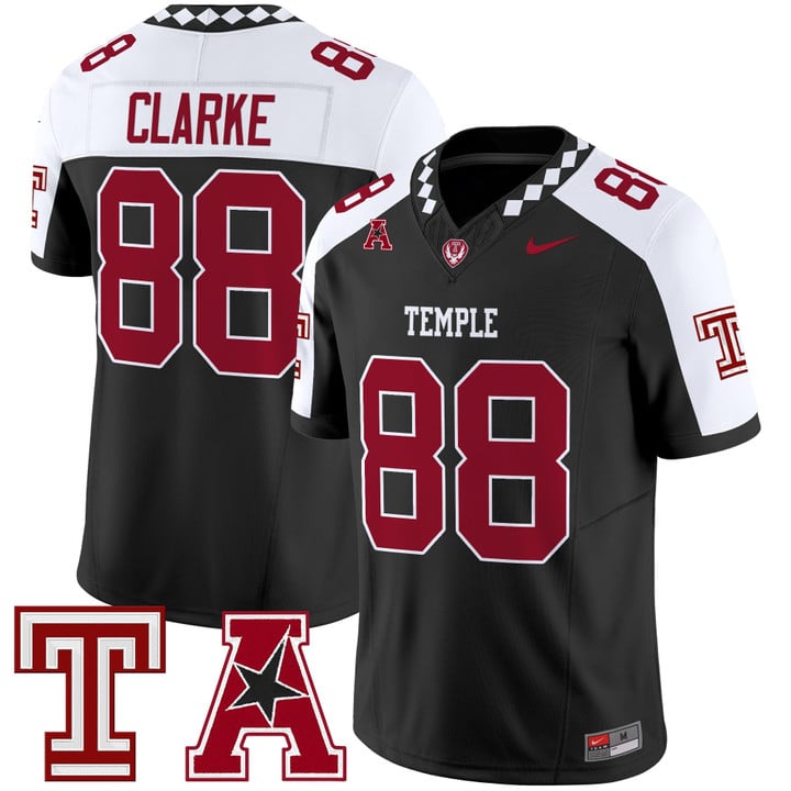 Peter Clarke Jersey #88 Temple Owls 2025 Vapor Limited Stitched