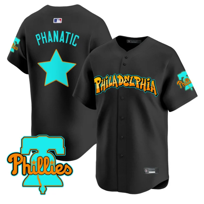 Phanatic Jersey Philadelphia Phillies Graffiti Broad Street Edition Black