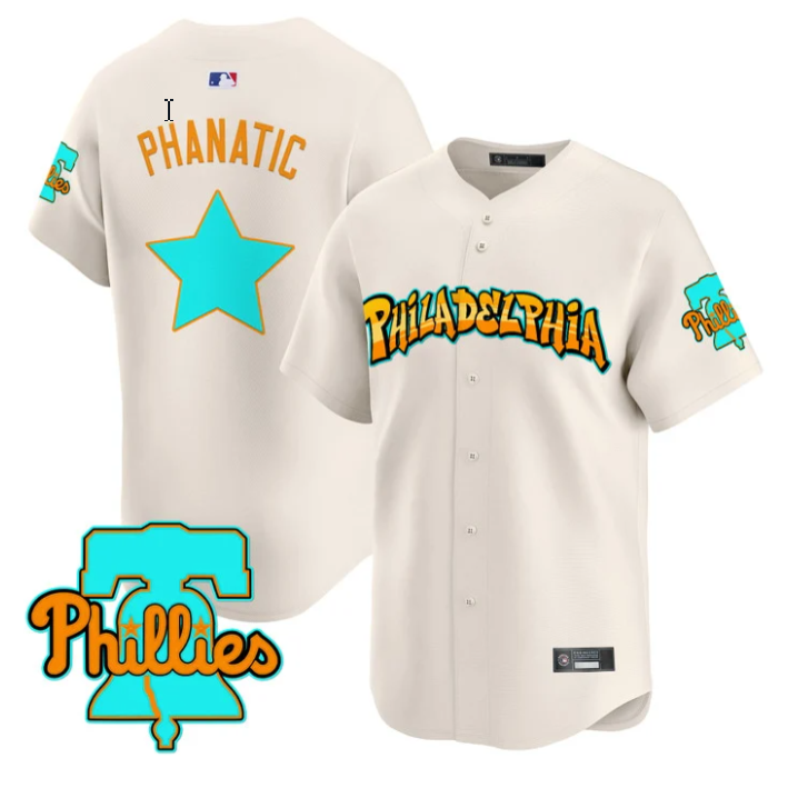 Phanatic Jersey Philadelphia Phillies Graffiti Broad Street Edition Cream