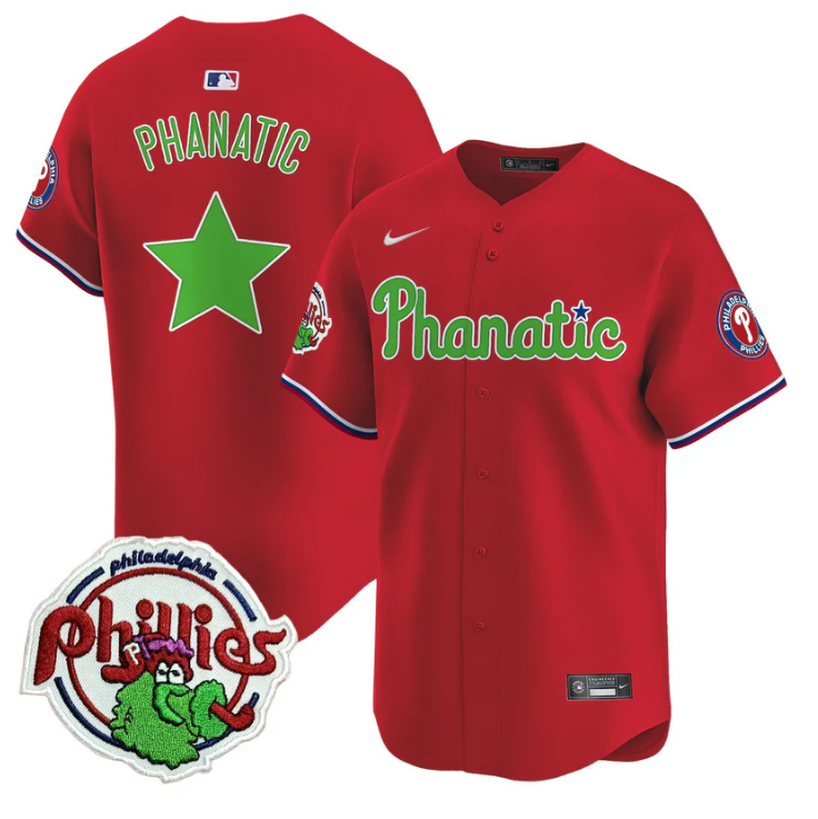 Phanatic Jersey Phillies Phanatic Patch Vapor Premier Limited Stitched Red