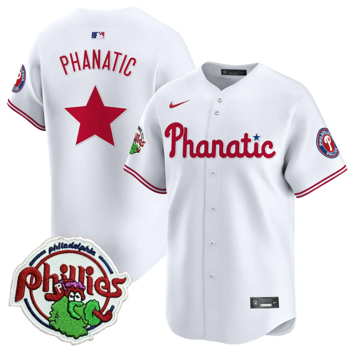 Phanatic Jersey Phillies Phanatic Patch Vapor Premier Limited Stitched White