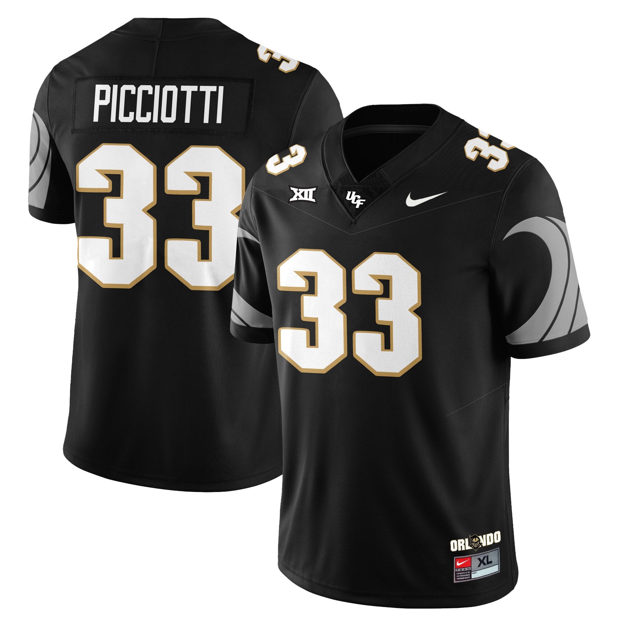 Phil Picciotti Jersey #33 UCF Football 2025 Core Uniforms Stitched Black